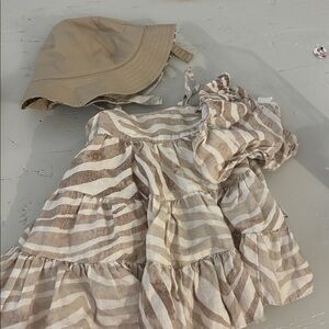 Banana Republic Kids Tiered Dress - Tan and Cream